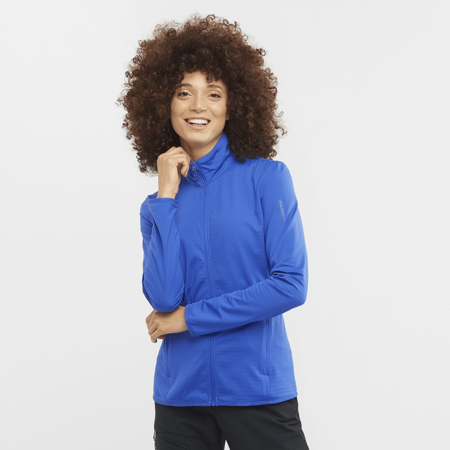 Women's Full Zip Midlayer Jacket Essential Lightwarm Nautical Blue