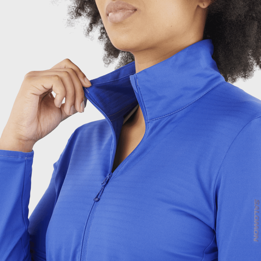 Women's Full Zip Midlayer Jacket Essential Lightwarm Nautical Blue