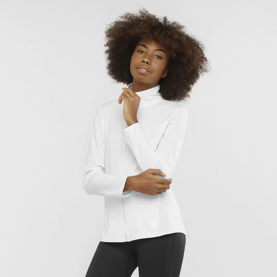 Women's Full Zip Midlayer Jacket Essential Lightwarm White