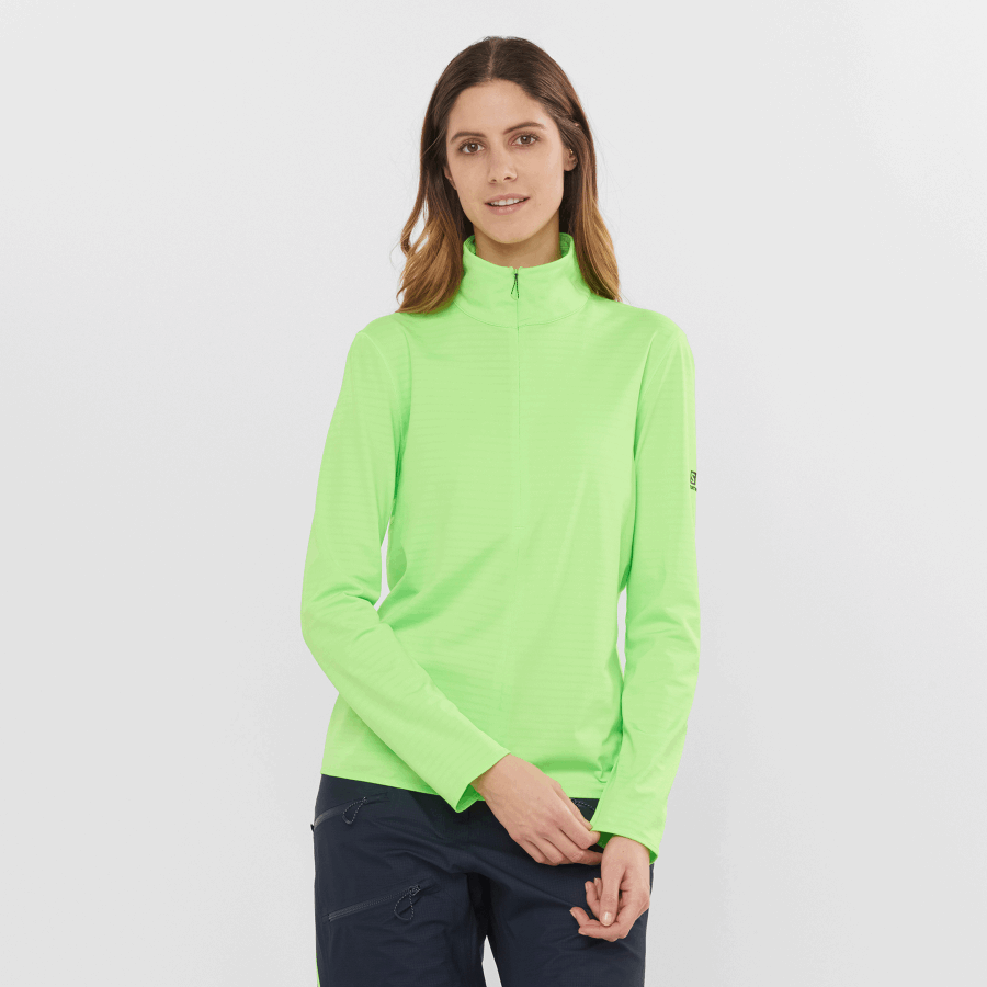 Women's Half Zip Midlayer Jacket Essential Lightwarm Green Gecko
