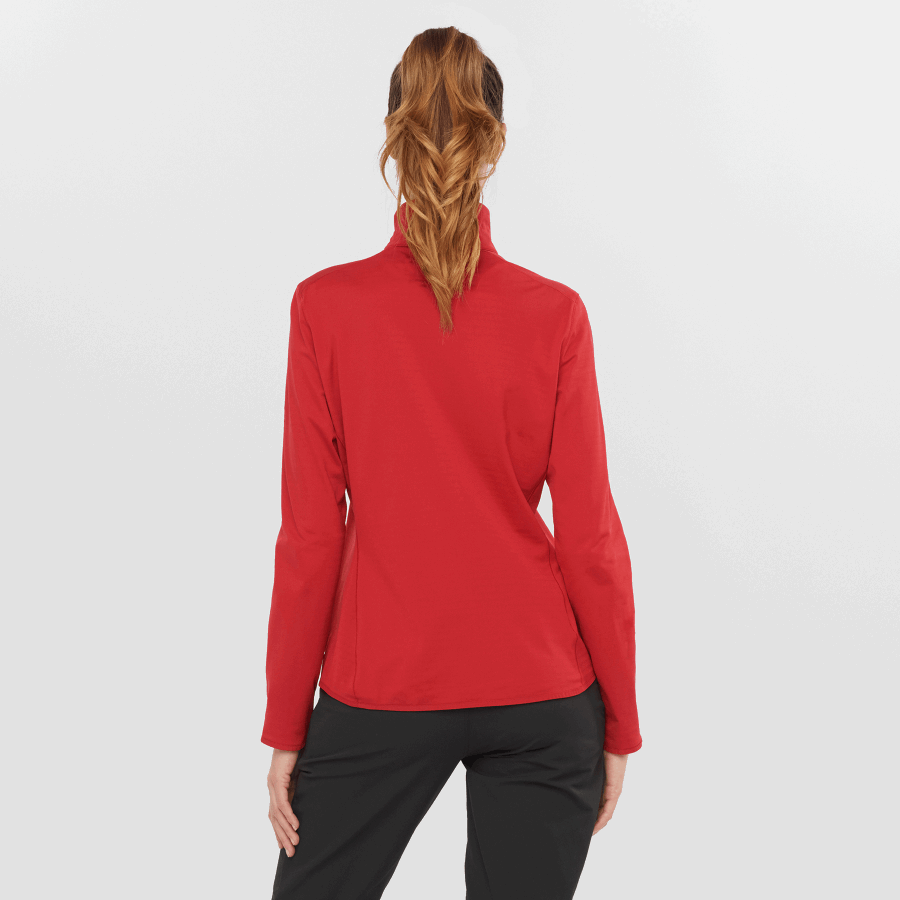 Women's Half Zip Midlayer Jacket Essential Lightwarm Red Chili