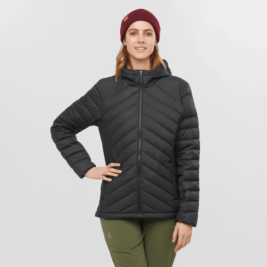 Women's Insulated Jacket Hoodie Essential Xwarm Down Black