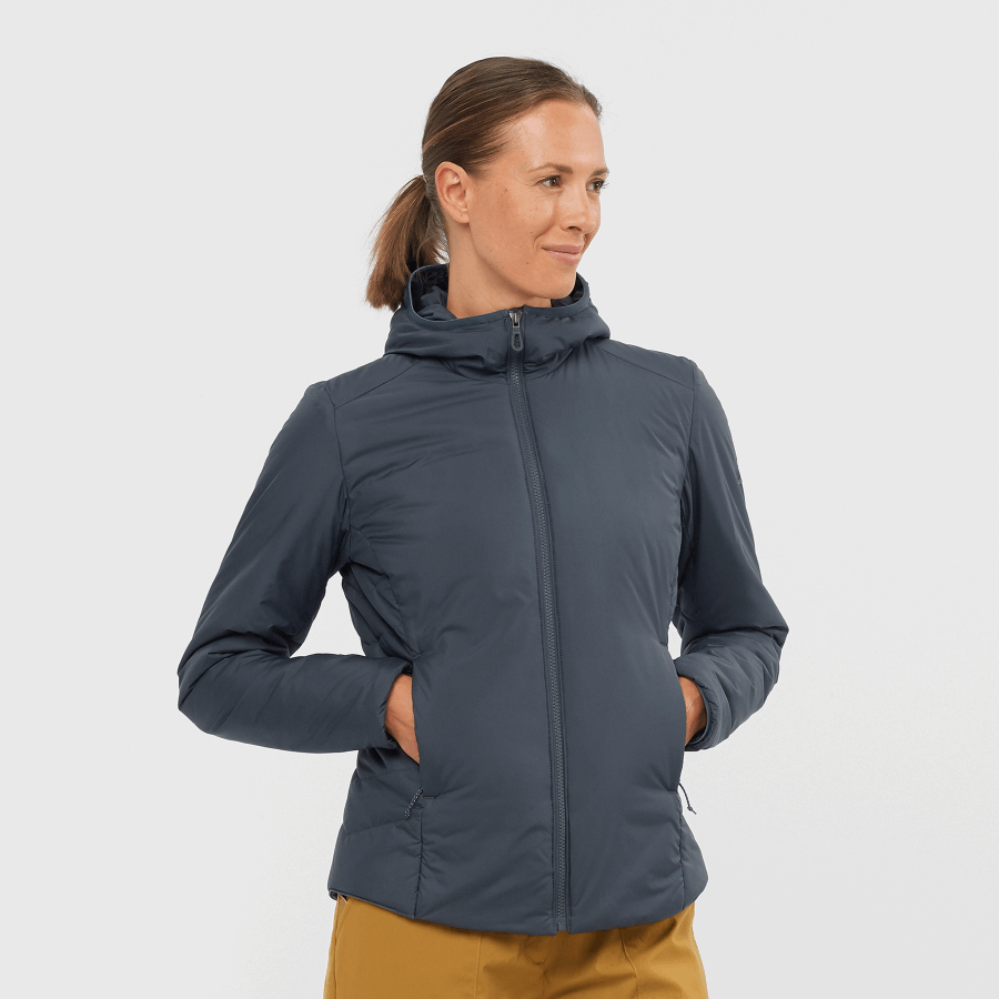 Women's Insulated Jacket Hoodie Outrack Insulated Ebony