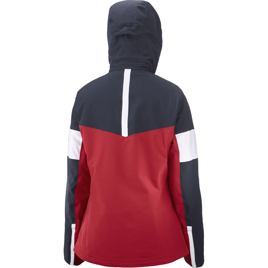 Women's Insulated Jacket Hoodie Speed Red Chili-Night Sky-White