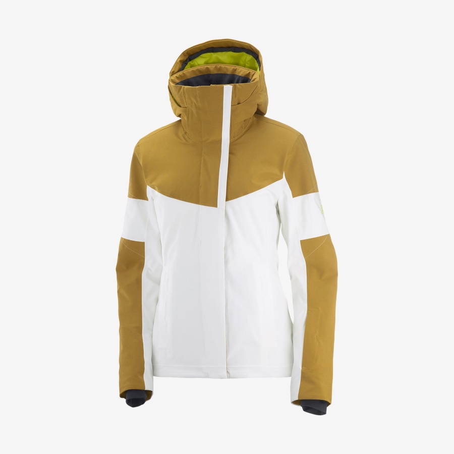 Women's Insulated Jacket Hoodie Speed White-Cumin-Evening Primerose