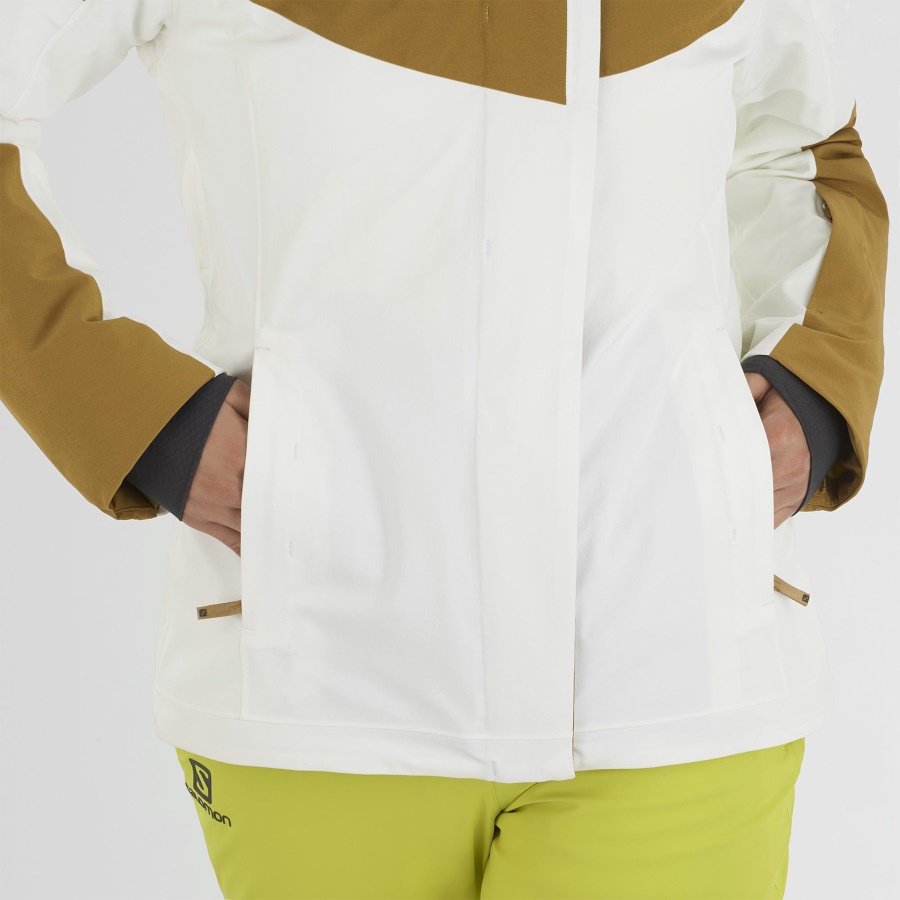Women's Insulated Jacket Hoodie Speed White-Cumin-Evening Primerose