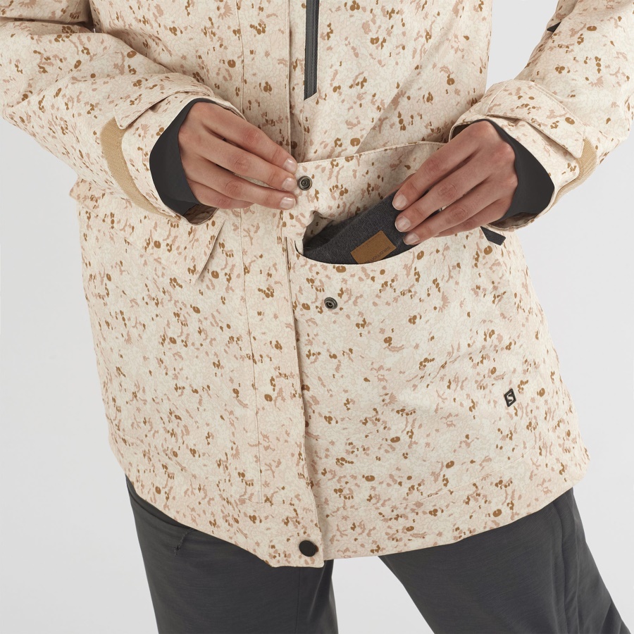 Women's Insulated Jacket Hoodie Stance Cargo Whisper White-Ao