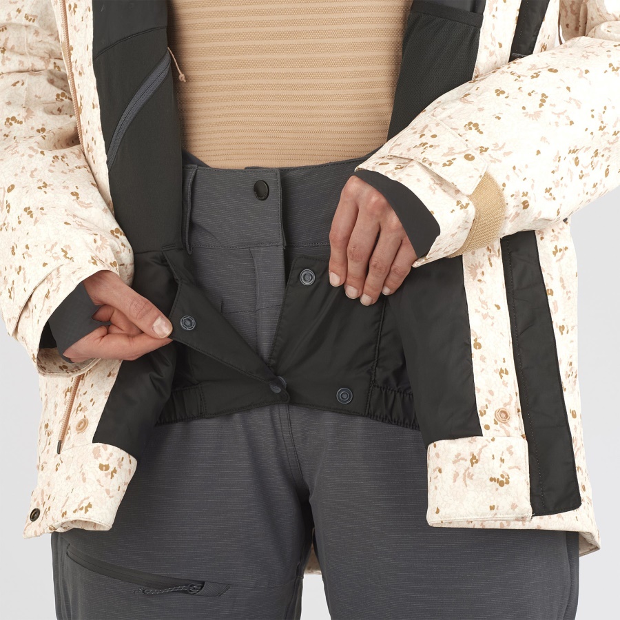 Women's Insulated Jacket Hoodie Stance Cargo Whisper White-Ao