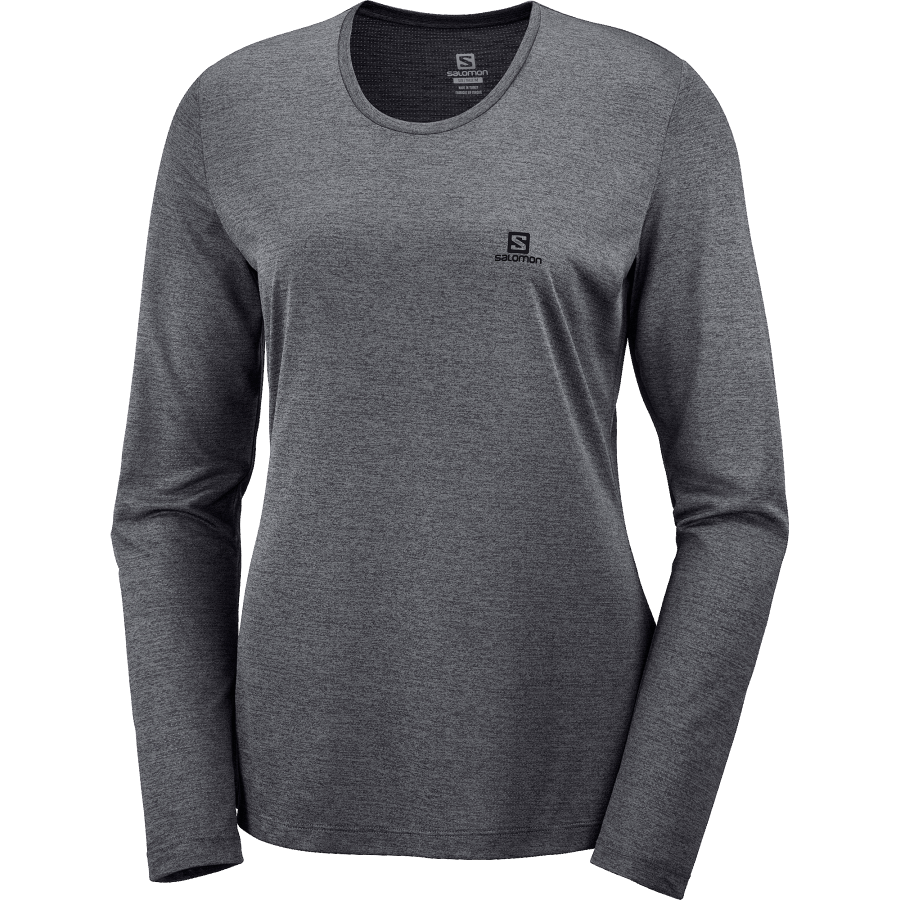 Women's Long Sleeve T-Shirt Agile Ebony-Black-Heather