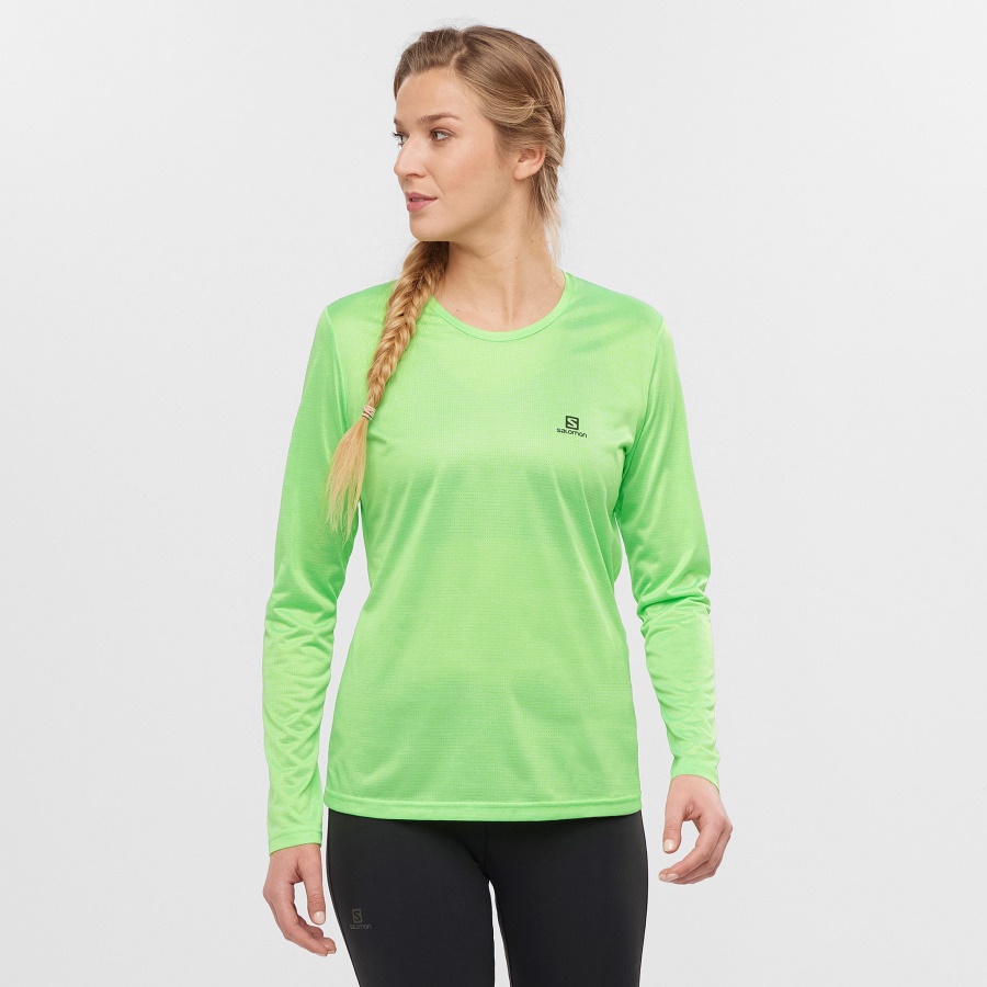 Women's Long Sleeve T-Shirt Agile Green Gecko-Nocturne