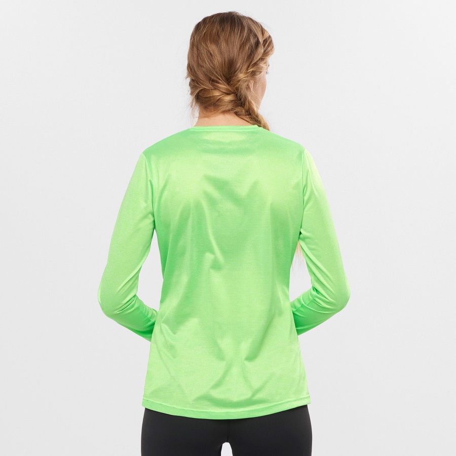 Women's Long Sleeve T-Shirt Agile Green Gecko-Nocturne