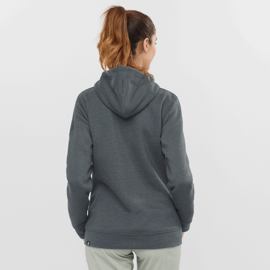 Women's Midlayer Jacket Hoodie Essential Warm Salomon Ebony-Heather