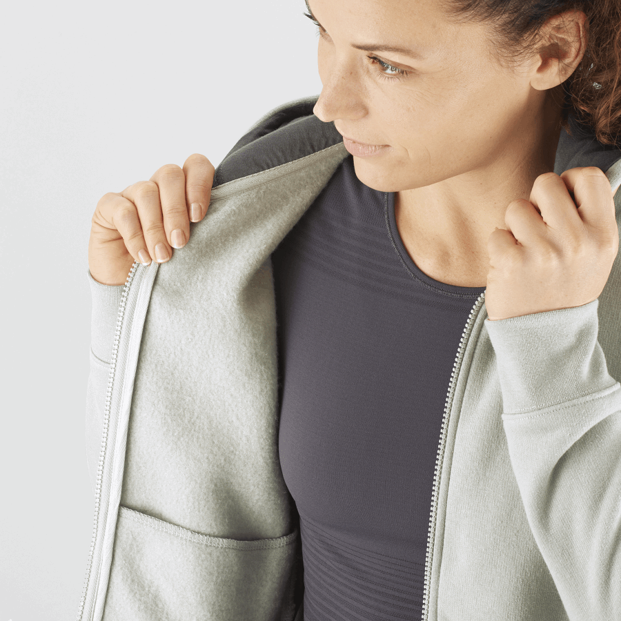 Women's Midlayer Jacket Hoodie Essential Warm Salomon Iron-Heather