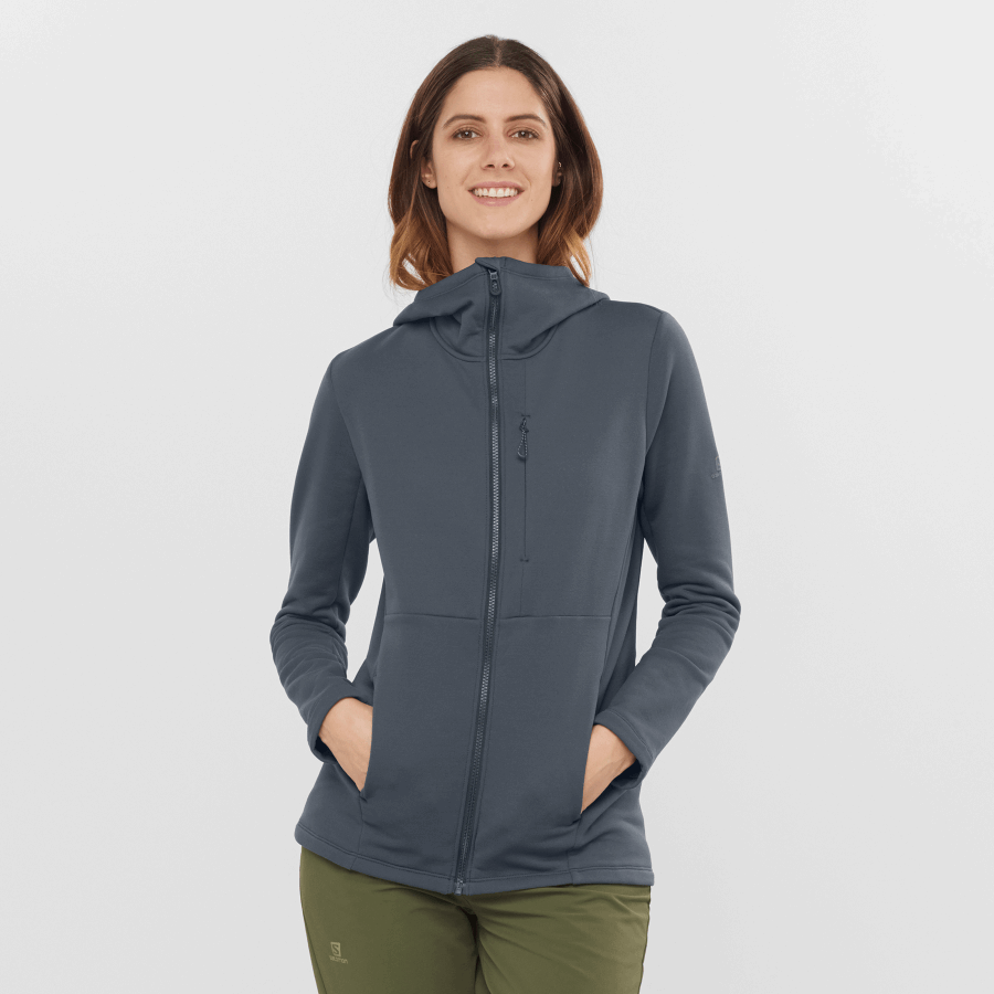 Women's Midlayer Jacket Hoodie Essential Xwarm Ebony