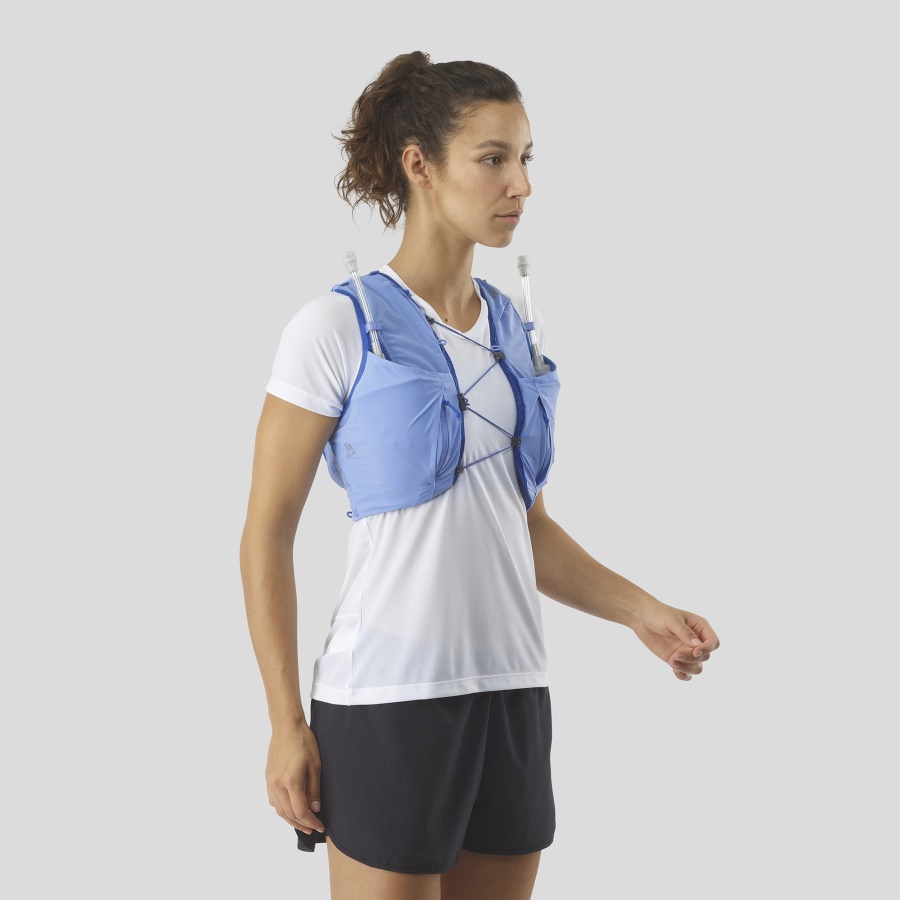 Women's Running Vest With Flasks Included Sense Pro 10 Provence Blue