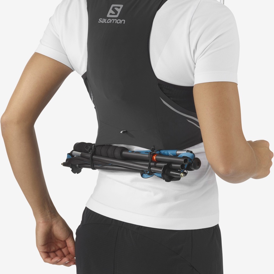Women's Running Vest With Flasks Included Sense Pro 5 Black-Ebony