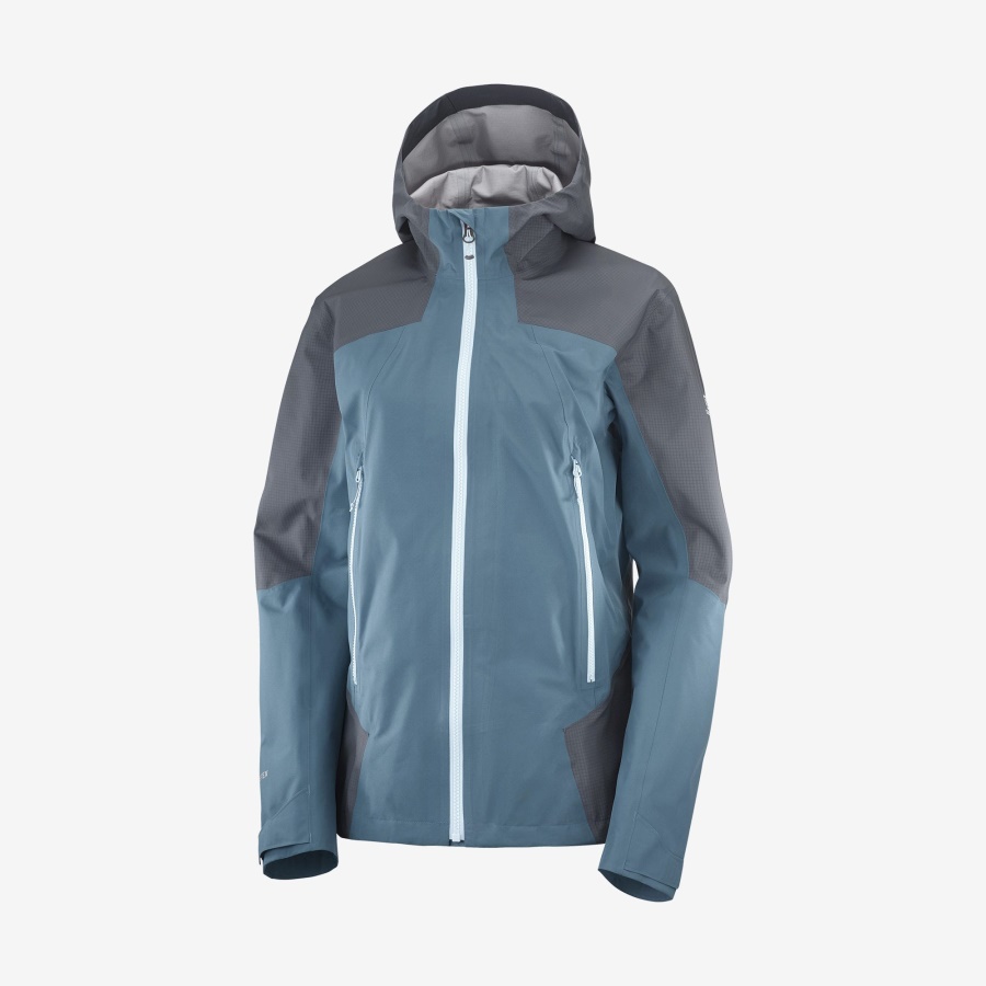 Women's Shell Jacket Outline Gore-Tex Hybrid Ebony-Mallard Blue