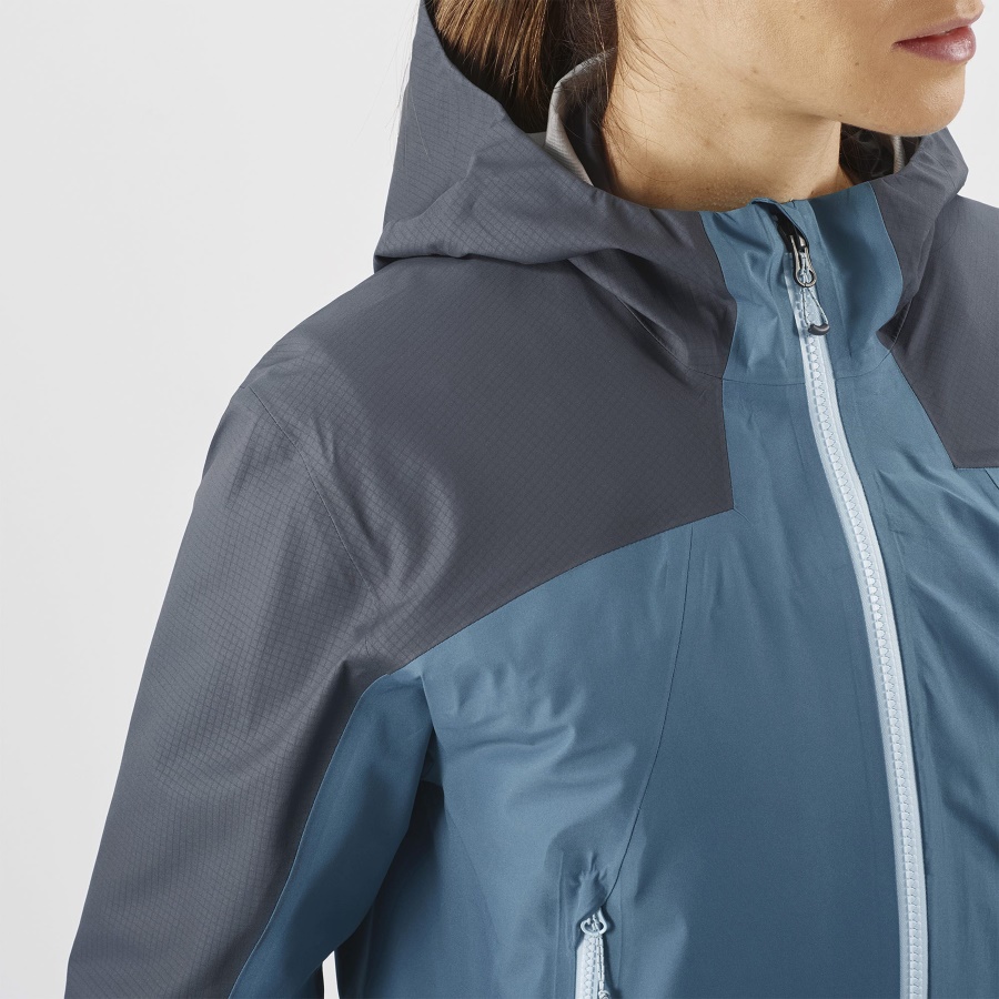 Women's Shell Jacket Outline Gore-Tex Hybrid Ebony-Mallard Blue