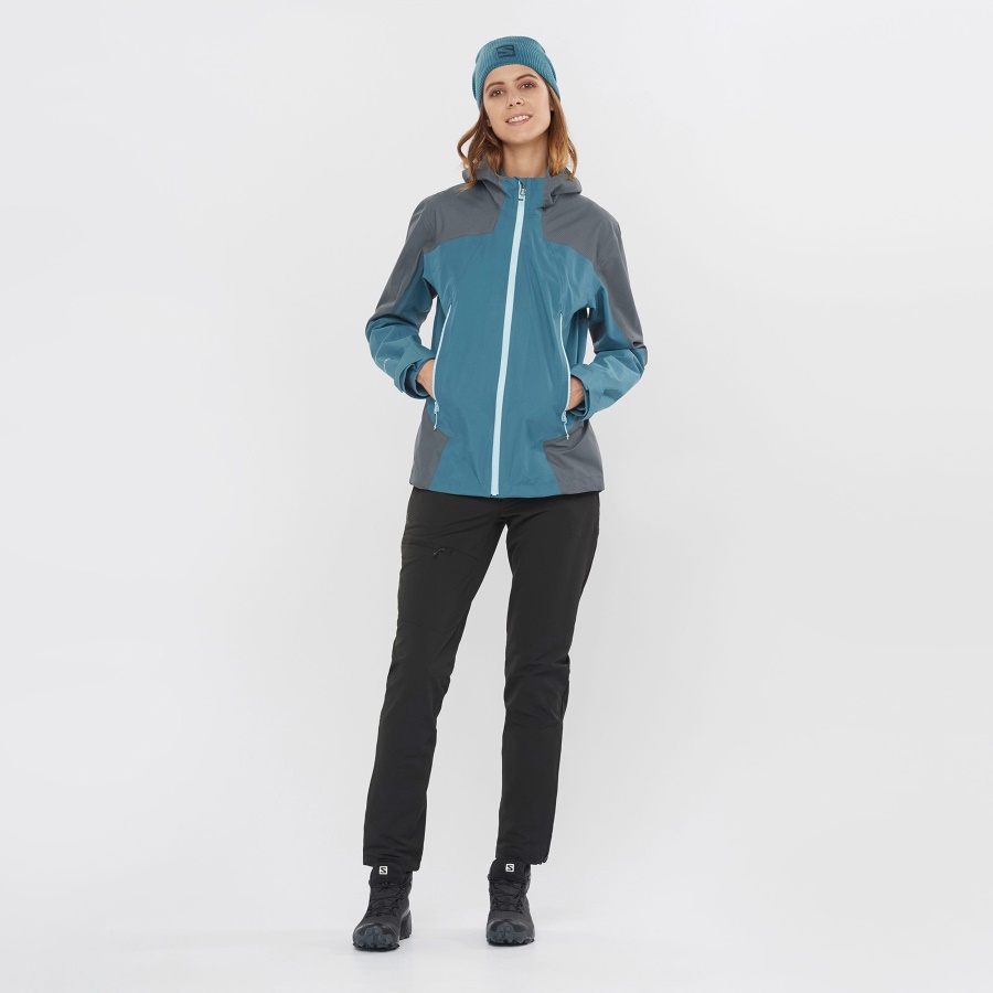 Women's Shell Jacket Outline Gore-Tex Hybrid Ebony-Mallard Blue
