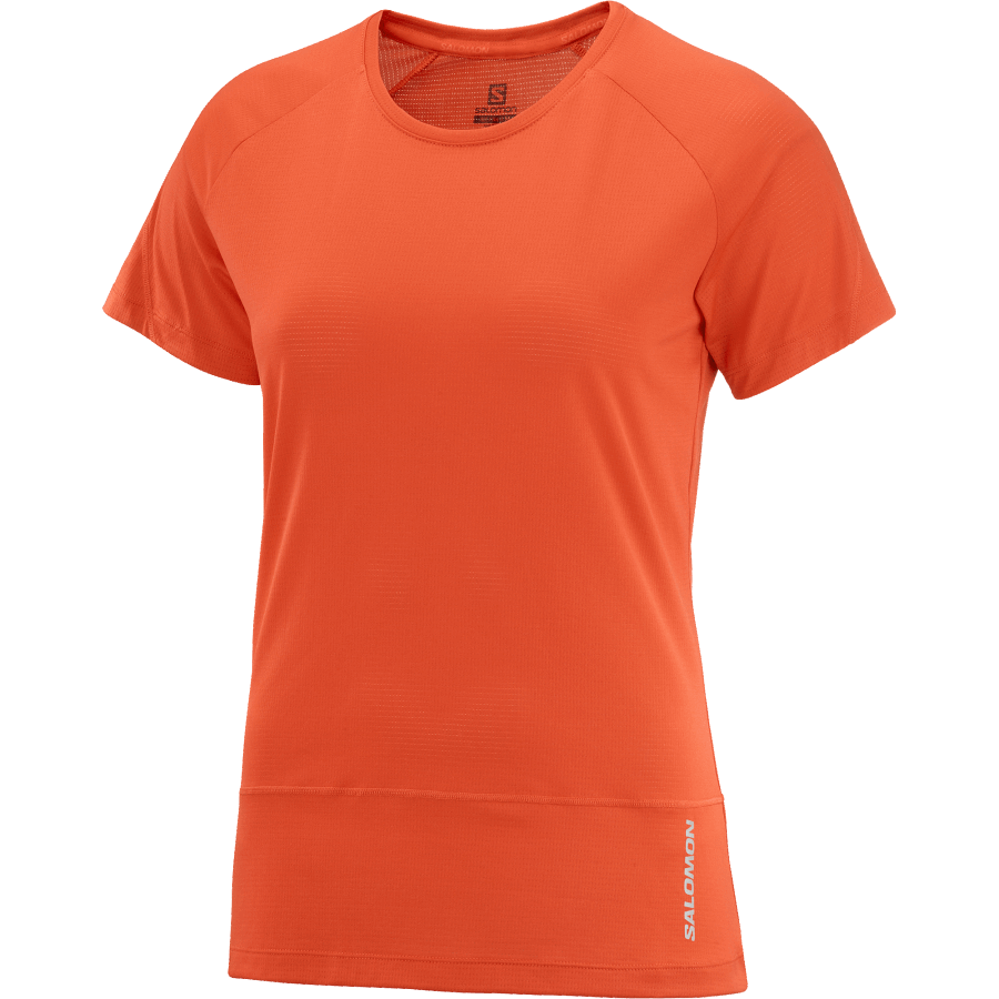 Women's Short Sleeve T-Shirt Cross Run Fiery Red
