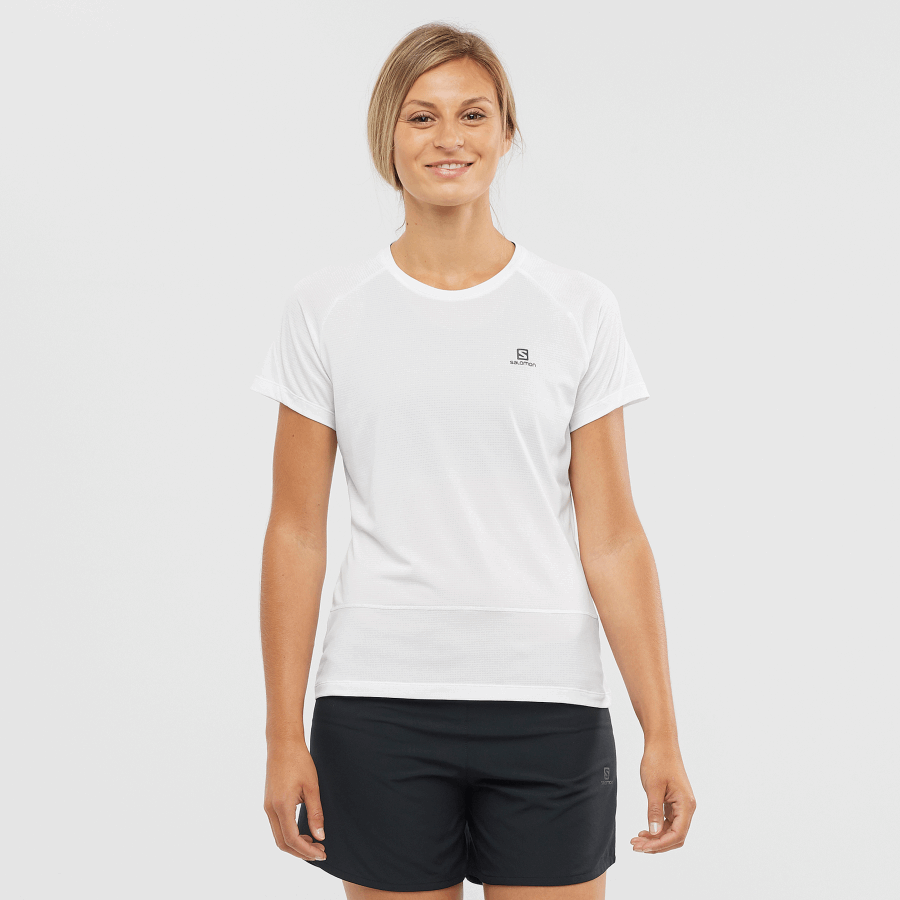 Women's Short Sleeve T-Shirt Cross Run White