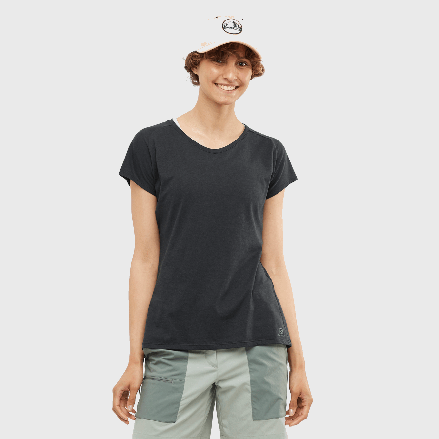 Women's Short Sleeve T-Shirt Essential Shaped Ebony