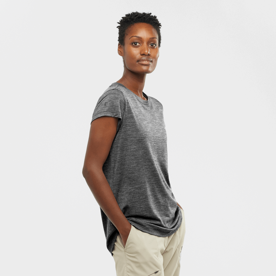 Women's Short Sleeve T-Shirt Outlife Merino Blend Black