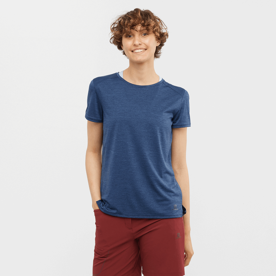 Women's Short Sleeve T-Shirt Outline Summer Mood Indigo