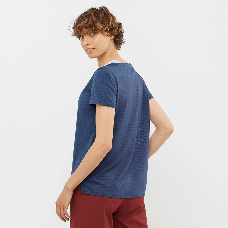 Women's Short Sleeve T-Shirt Outline Summer Mood Indigo