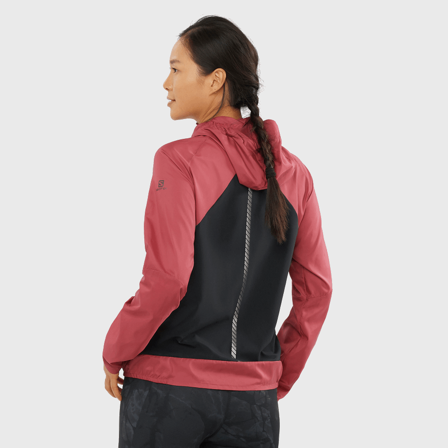 Women's Wind Jacket Bonatti Cross Wind Earth Red-Cabernet-Black